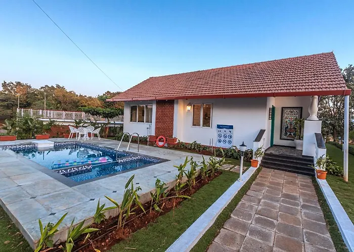 Saffronstays Mariposa Rio- 2Br Goan-Style Riverside Pool Villa With Machan, Garden & Bonfire Near Mumbai Karjat